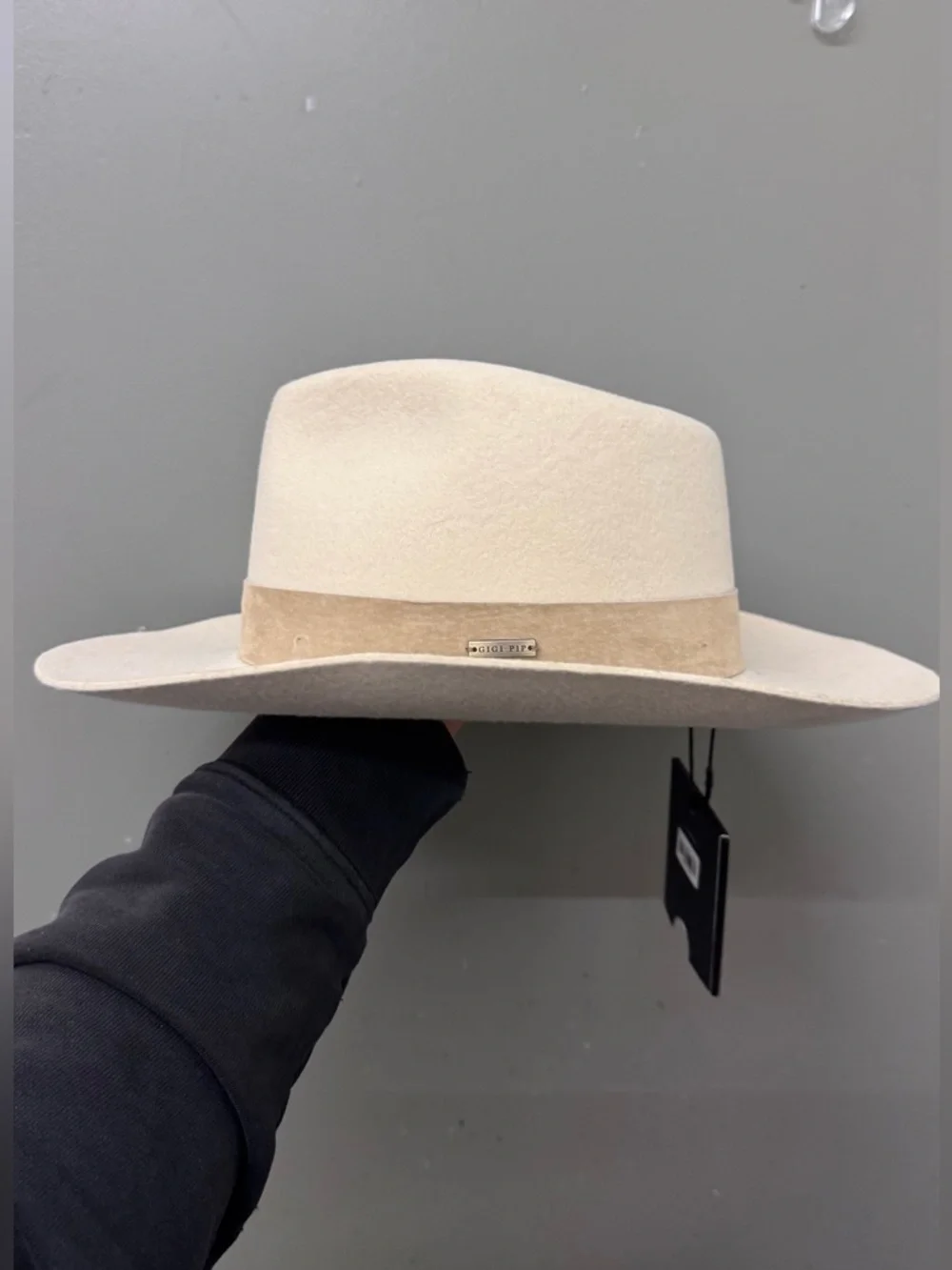 NWT Gigi Pip Holly Rancher Womens M/L 59cm Off White Wool Fedora Hat NEW